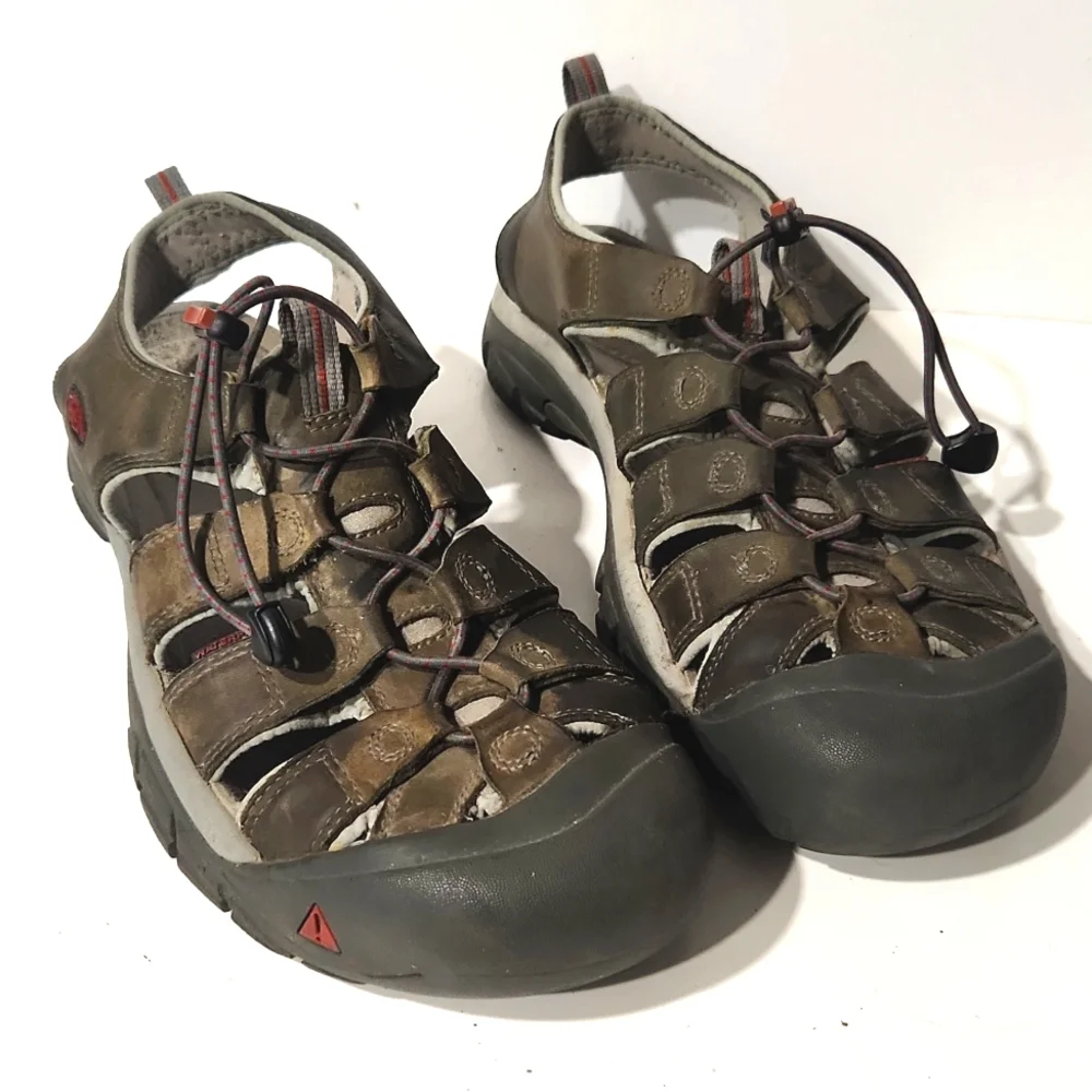 Keen Newport Waterproof Leather Olive Brown Hiking Sport Sandals Size 13